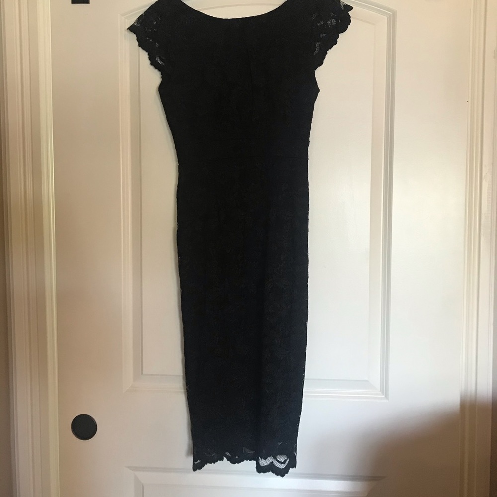 Black Lace Eyelet Dress with Exposed Gold Zipper